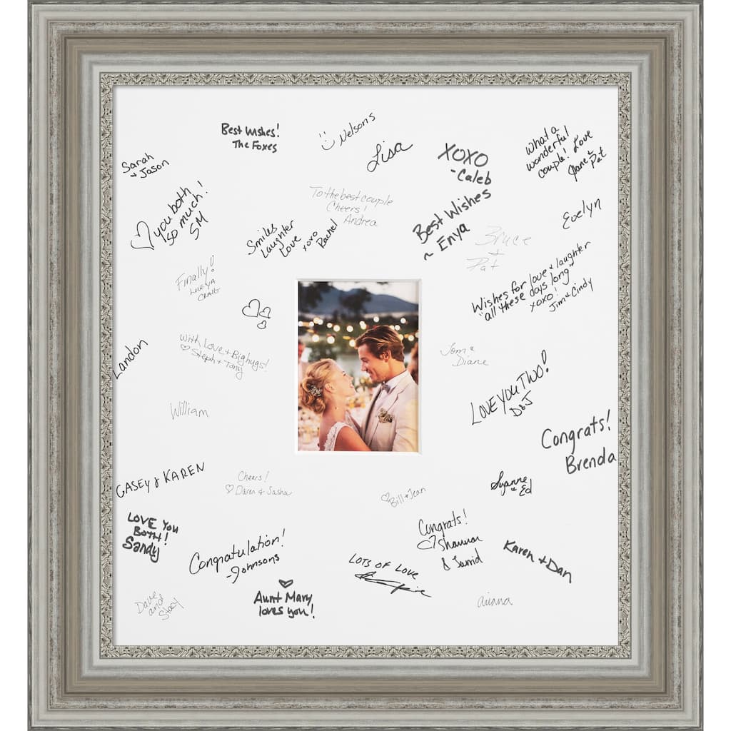 Parlor Signature Mat Picture Frame - Autograph Photo Frame Guest Book Alternative for Weddings, Graduations, or Retirement