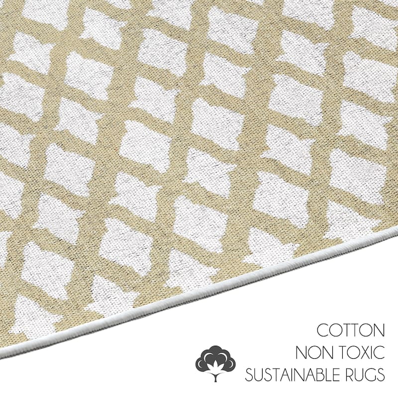 Sussexhome Heavy Duty Ultra Thin Non Slip Washable Cotton Indoor Rug - 2' x 3'