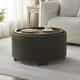 preview thumbnail 23 of 51, Huimo Modern round wooden tray Ottoman with Storage