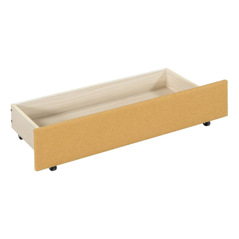 Full Size Upholstered Daybed with 2 Storage Drawers Sofa Bed Frame No Box Spring Needed