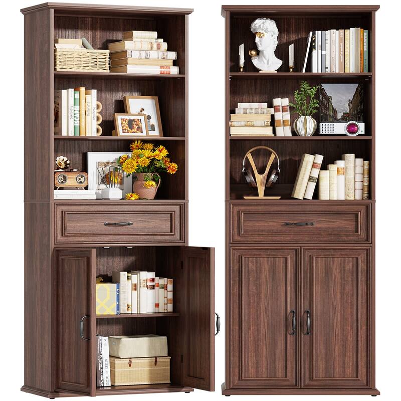 Farmhouse 25'' Kitchen Pantry Cabinet with Drawer ＆ Doors, Freestanding Cupboard with Storage Shelves for Kitchen, Dining Room