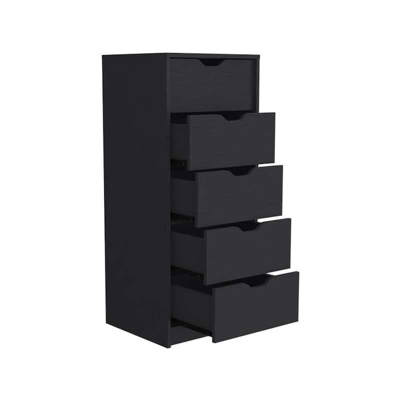 Modern 5 Drawer Chest Vertical Dresser for Bedroom Storage 18 Inch