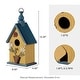 preview thumbnail 51 of 62, Glitzhome 10"H Multicolor Cute Distressed Solid Wood Birdhouse with 3D Flowers