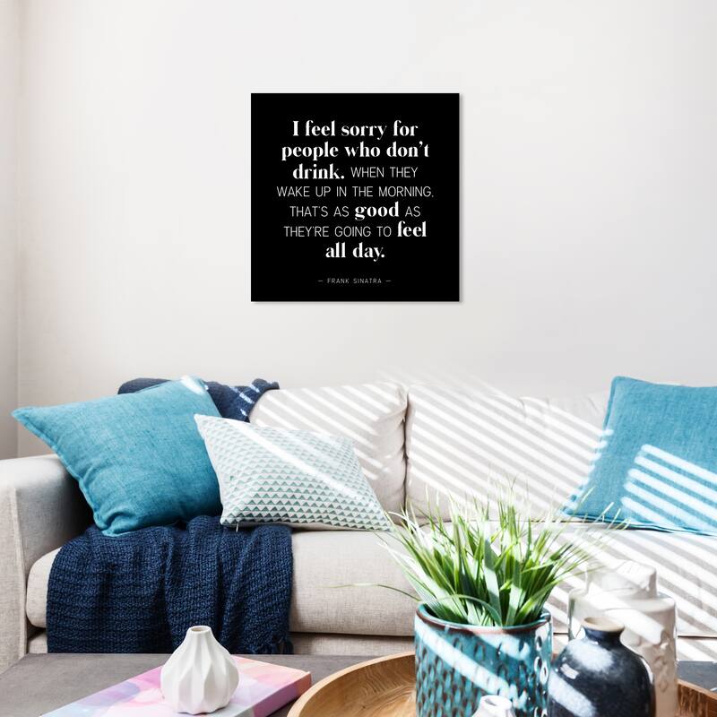 Wynwood Studio Canvas Drinks and Spirits For People who Don't Drink Black and Modern & Contemporary Wall Art Canvas Print - 20 x 20