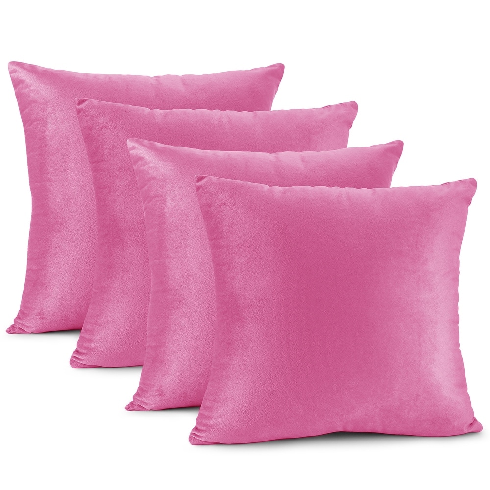 Empyrean Solid Microfiber Soft Velvet Throw Pillow Cover (Set of 4)