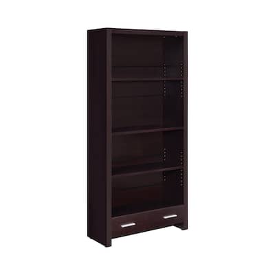 4-Shelf Bookcase with Storage Drawer in Cappuccino