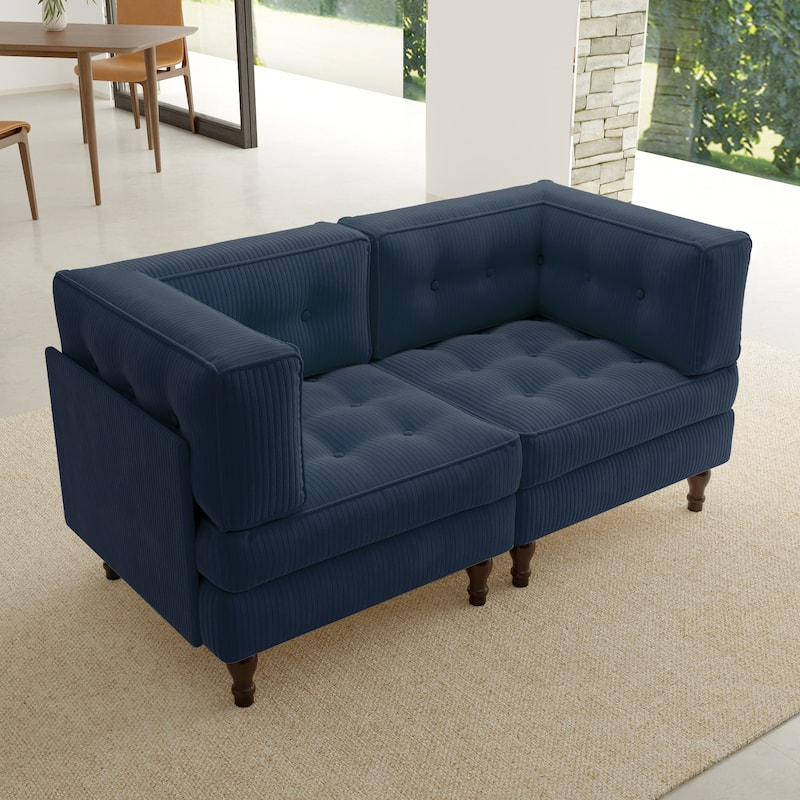 Oversized Sofa Corduroy Tufted Modular Sectional Set