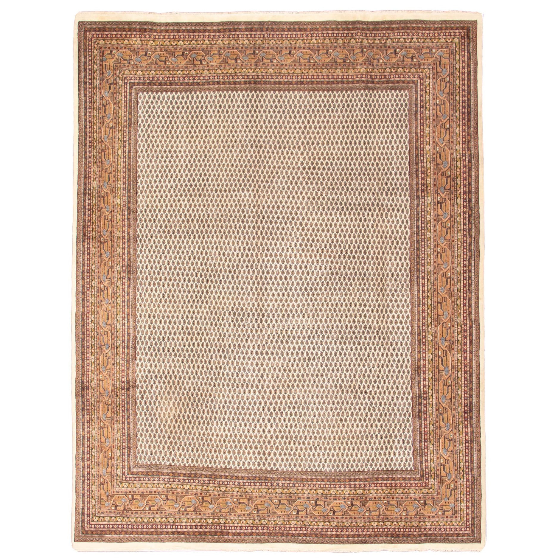 Ecarpetgallery Hand Knotted Royal Sarough Cream Wool Rug 9 10 X 12 8 Overstock 32503533