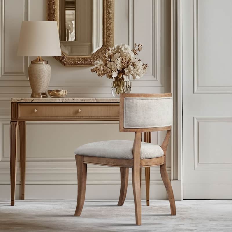 Madison Park Signature Marie Upholstered Split-Back Dining Chairs with Curved Wood Frame (Set of 2)