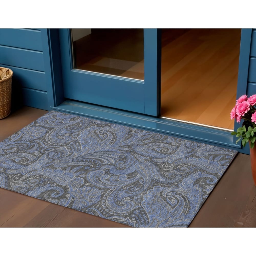 HomeRoots Paisley Transitional Rectangle Outdoor Rug