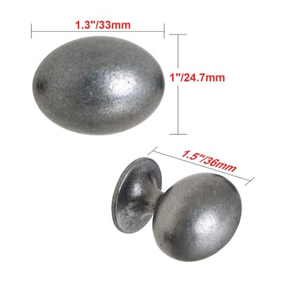 Utopia Alley Danbury Oval Cabinet Ring Pull Knob - Vintage Cabinet Antique Iron Hardware with Hand, Pull Knobs 1.3"