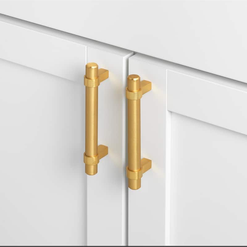 GlideRite 3-inch Solid Satin Gold Euro Cabinet Bar Pulls (Pack of 10) - 10 Pack