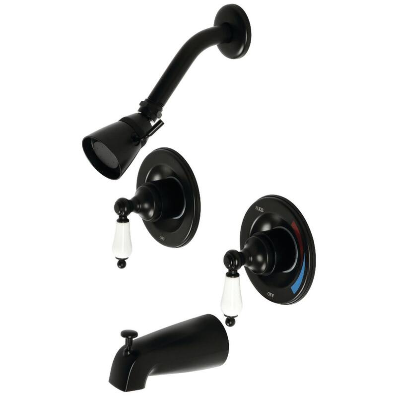 Kingston Brass Vintage Tub and Shower Trim Package with 1.8 GPM Single - Matte Black