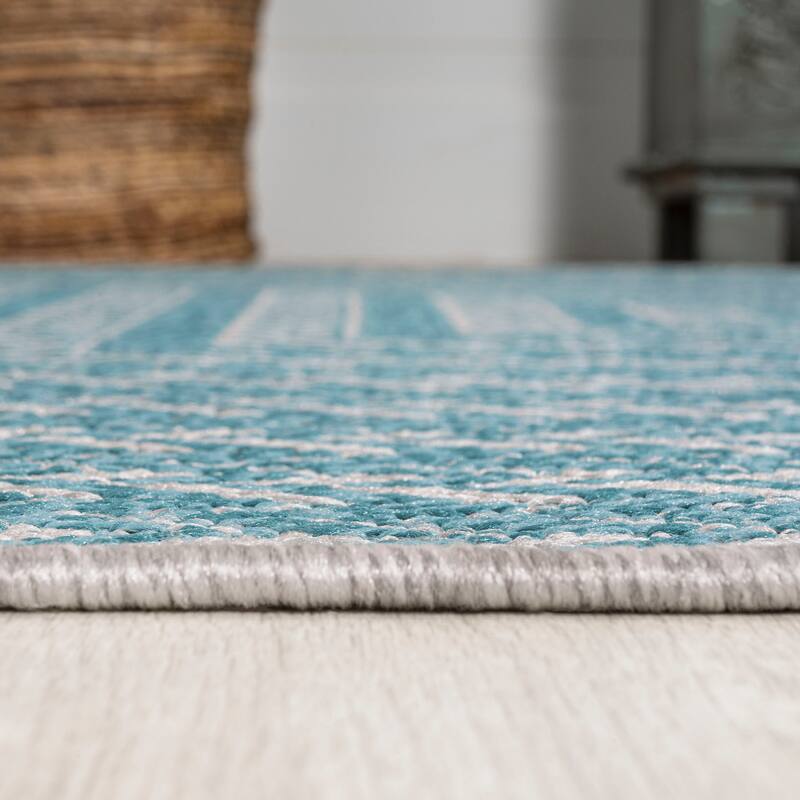JONATHAN Y Lucia Modern Concentric Squares Indoor/Outdoor Area Rug
