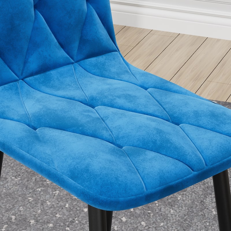 Dining Chairs Set of 4, Modern Kitchen Dining Room Chairs, PU Dining Chair Upholstered Cushion Seat and Sturdy Metal Legs