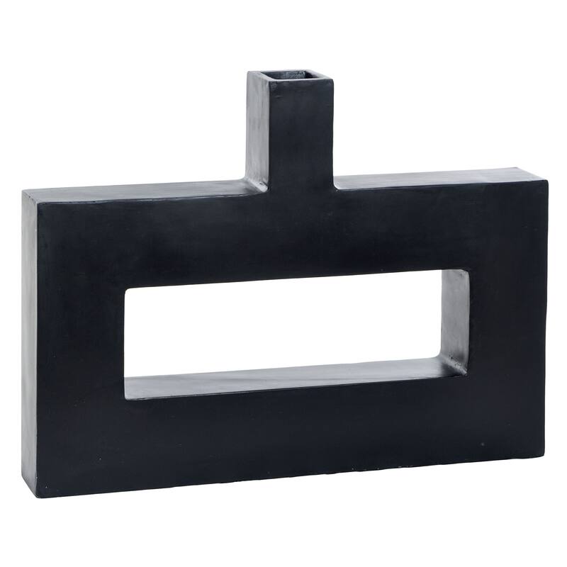 Harp & Finial Pont Vase - Short - Matte Black - Matte Black