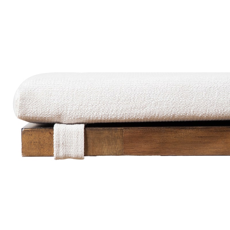 Furniture of America Drystan Rustic Ivory Padded Fabric 60-inch Dining Bench