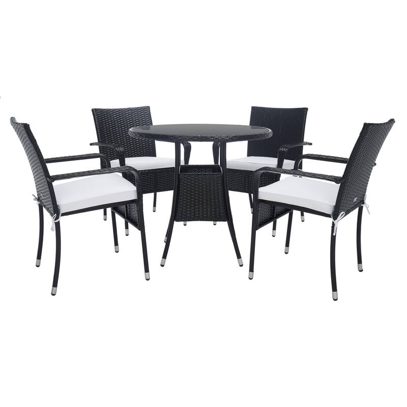 SAFAVIEH Outdoor Hanane 5-Piece Bistro Set - 32Wx32Dx34H
