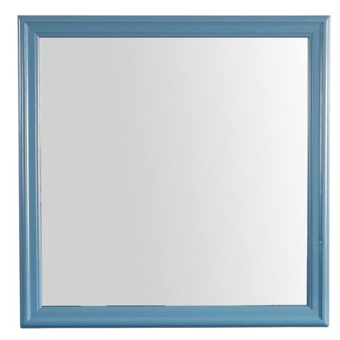 Offex 38 in. x 38 in. Classic Square Framed Dresser Mirror - Teal - 1"L x 38"W x 38"H