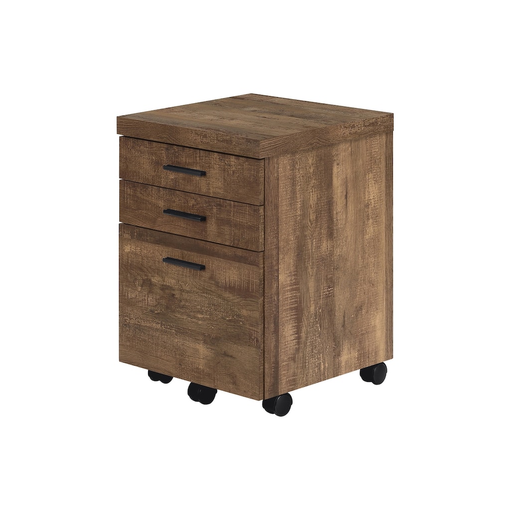 File Cabinet, Rolling Mobile, Storage Drawers, Printer Stand, Office, Work, Brown Laminate, Contemporary, Modern