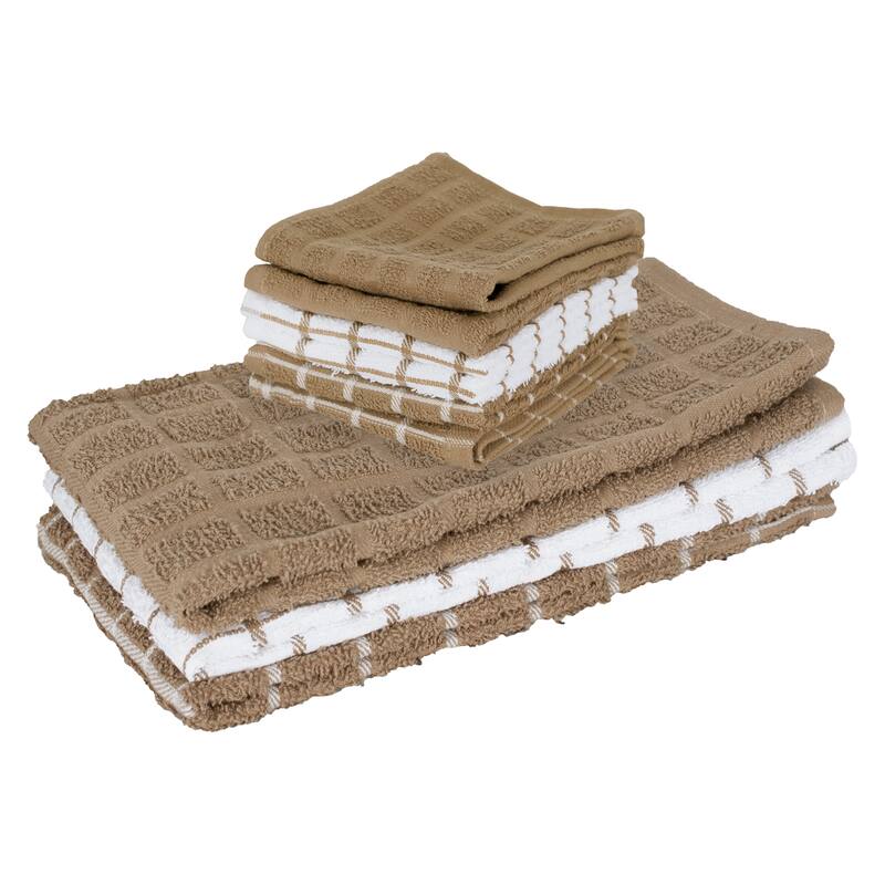 Ritz 3-Pack Terry Check Kitchen Towel and 6-Pack Terry Check Dish Cloth Set