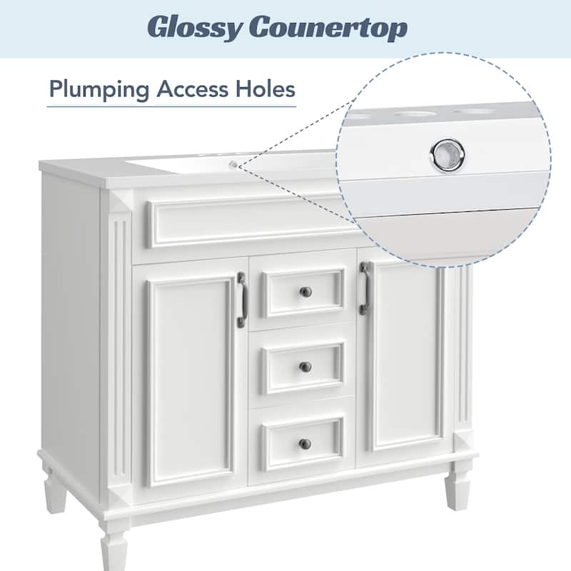 36'' Freestanding Bathroom Vanity with Integrated Ceramic Sink and Drawers