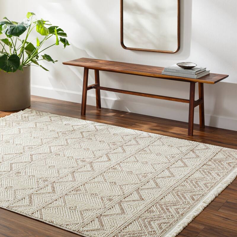 Staton Moroccan Area Rug - Light Gray/Pink - 7' 9" x 10'
