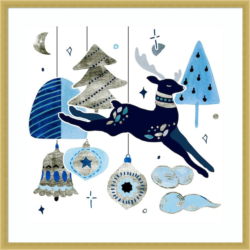 Goodnight Reindeer I by Melissa Wang Wood Framed Wall Art Print