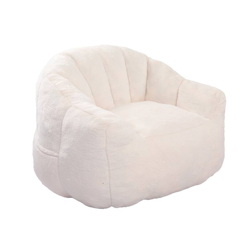 Lazy Comfy Chairs faux fur Fabric BeanBag Chair in Living Room Bedroom