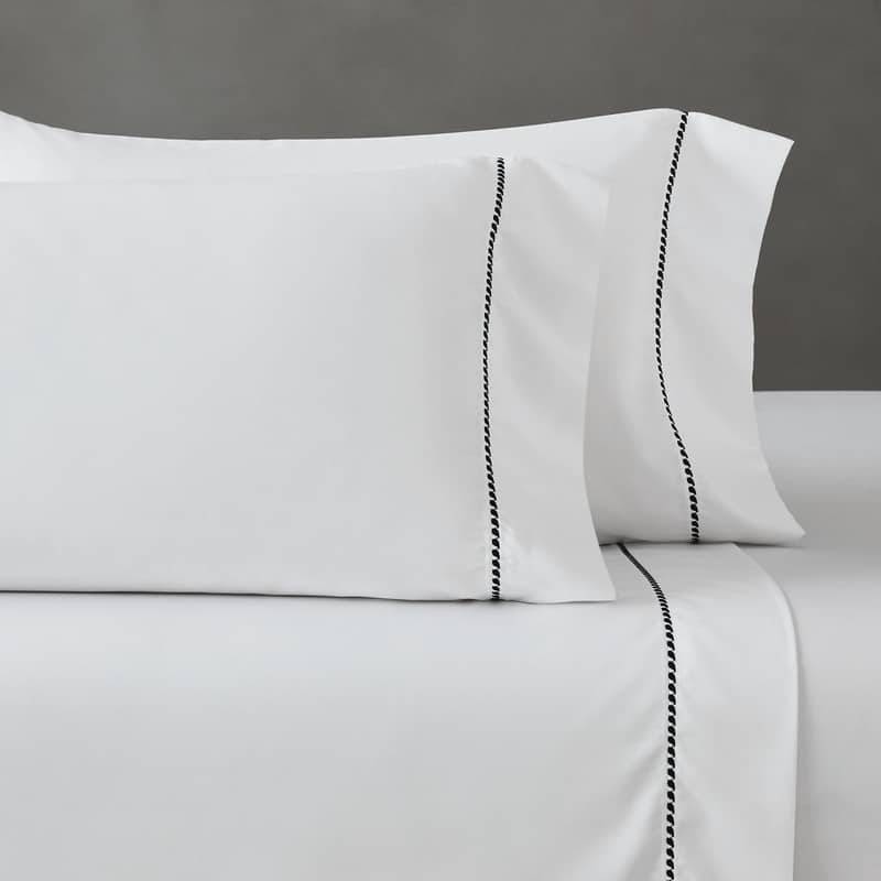 Superior Imperia Cotton Blend Embroidered 600 Thread Count Pillowcases, Set of 2