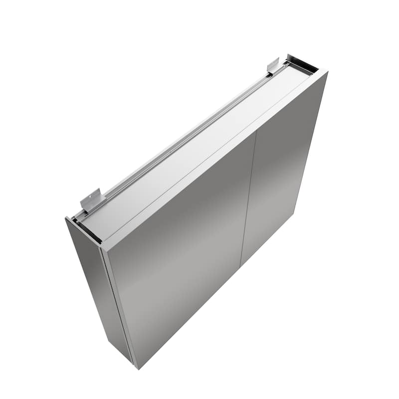 Modland 30"-36"W x 24"H Double Door Bathroom Medicine Cabinet with Mirror,Aluminum Frame