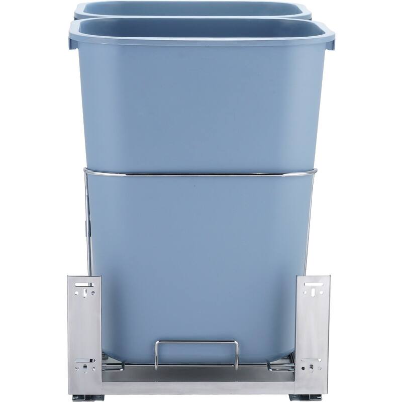 Pull Out Trash Can 35Lx2 Double Bins Under Mount with Slide Door Mounting Kit 110 lbs Heavy Duty for Kitchen Cabinet Sink
