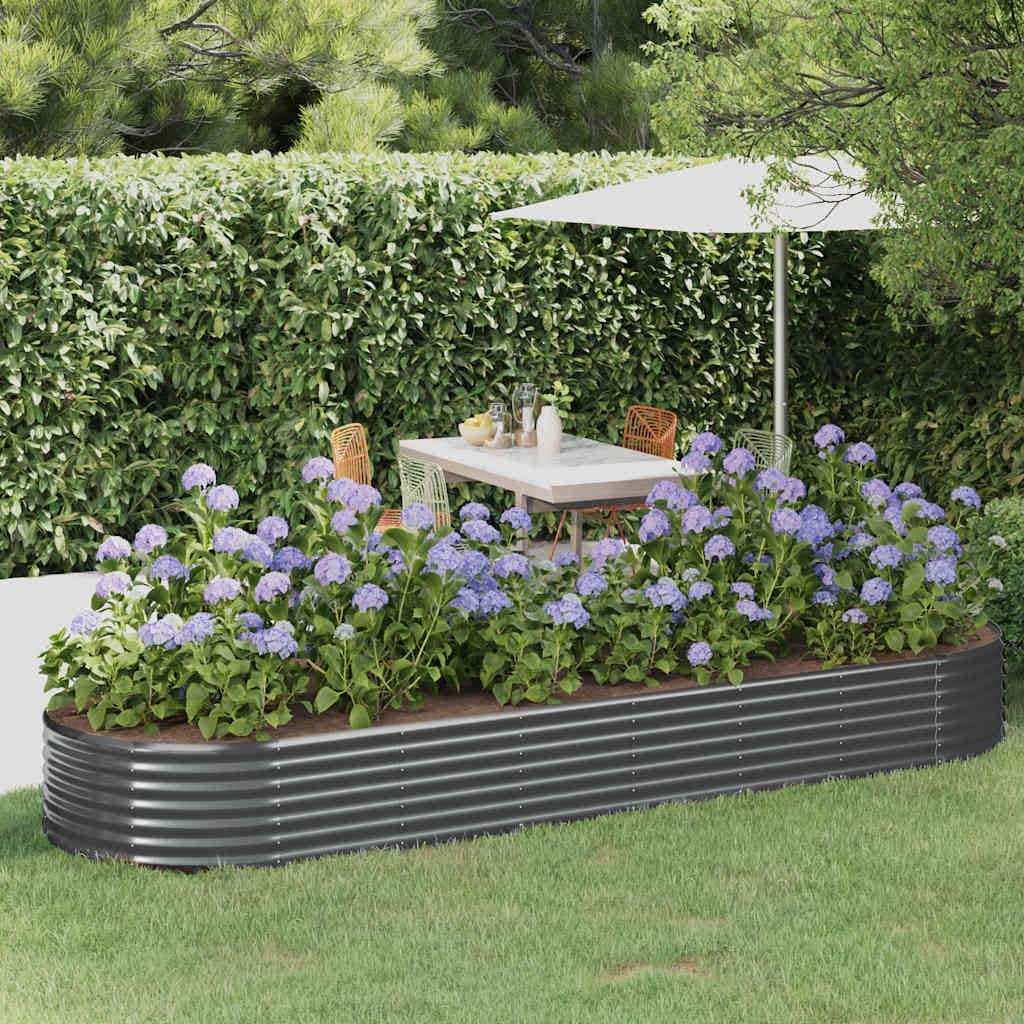 vidaXL Garden Raised Bed Powder-coated steel - 126.8 x 126.8 x 14.2 in