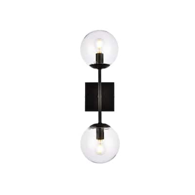 Nina 2 Light Clear Glass Wall Sconce