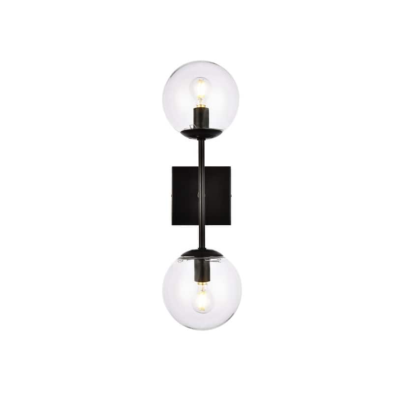 Nina 2 Light Clear Glass Wall Sconce