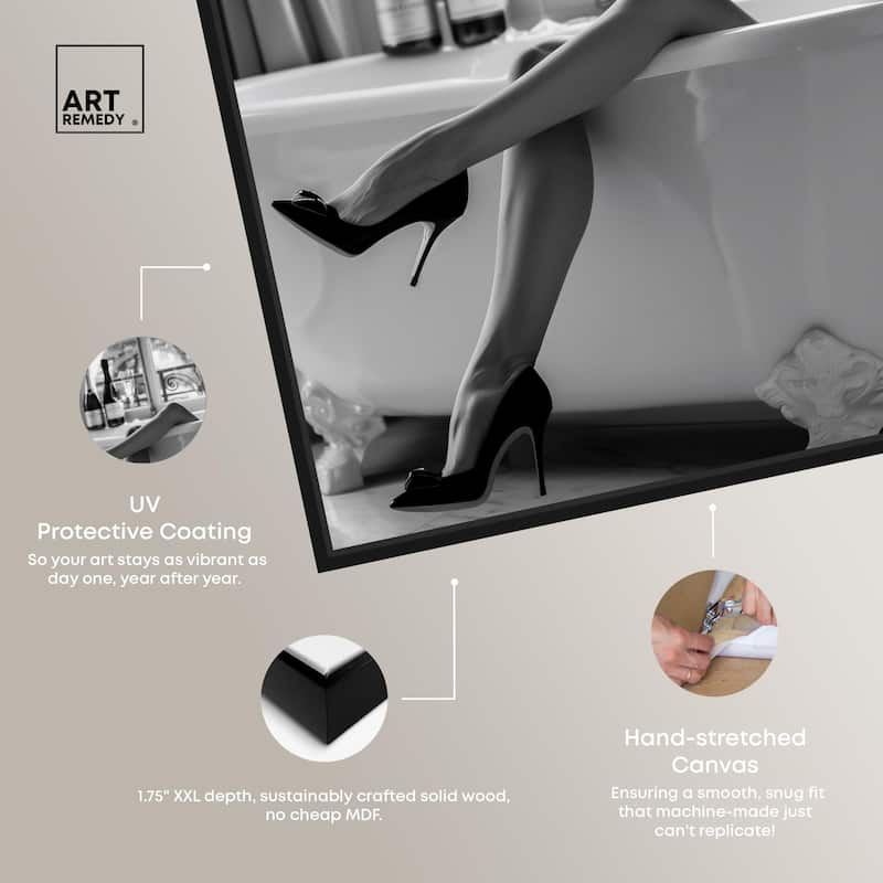 Bathtub Sit Back Glam Canvas by Art Remedy