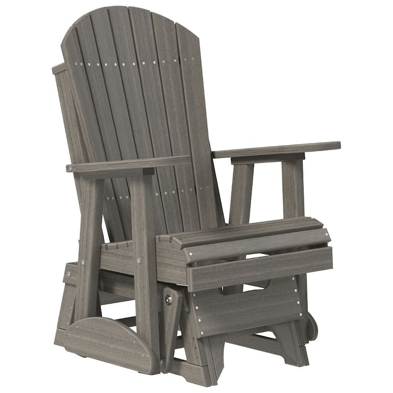 Poly Lumber Adirondack Glider - 2' - Coastal Gray Woodgrain