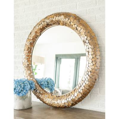 East at Main Handmade Round Copper Mirror