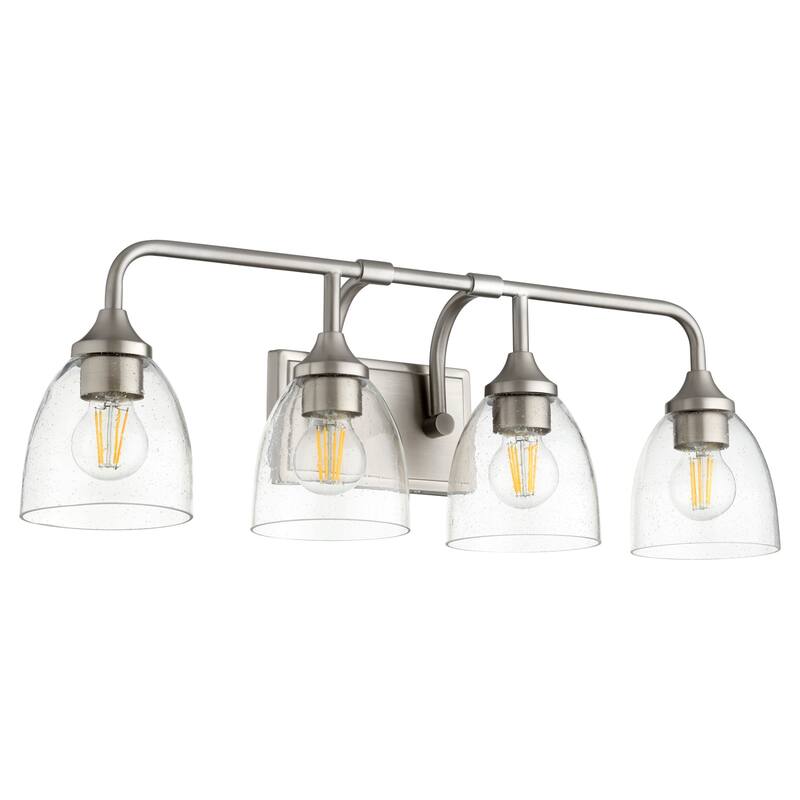 Quorum International Enclave 4 Light 27" Wide Vanity Light - Satin Nickel / Clear Seeded