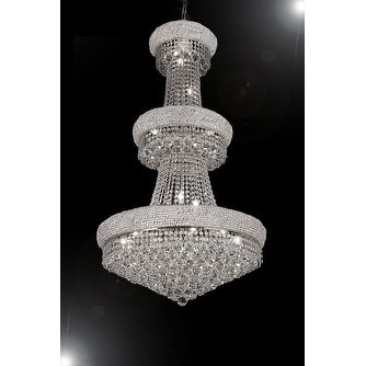 Empire Swarovski Crystal Trimmed Chandelier Lighting H50 x W30 Perfect for A Foyer Or Entryway - Chandeliers For Bedrooms by Overstock.com
