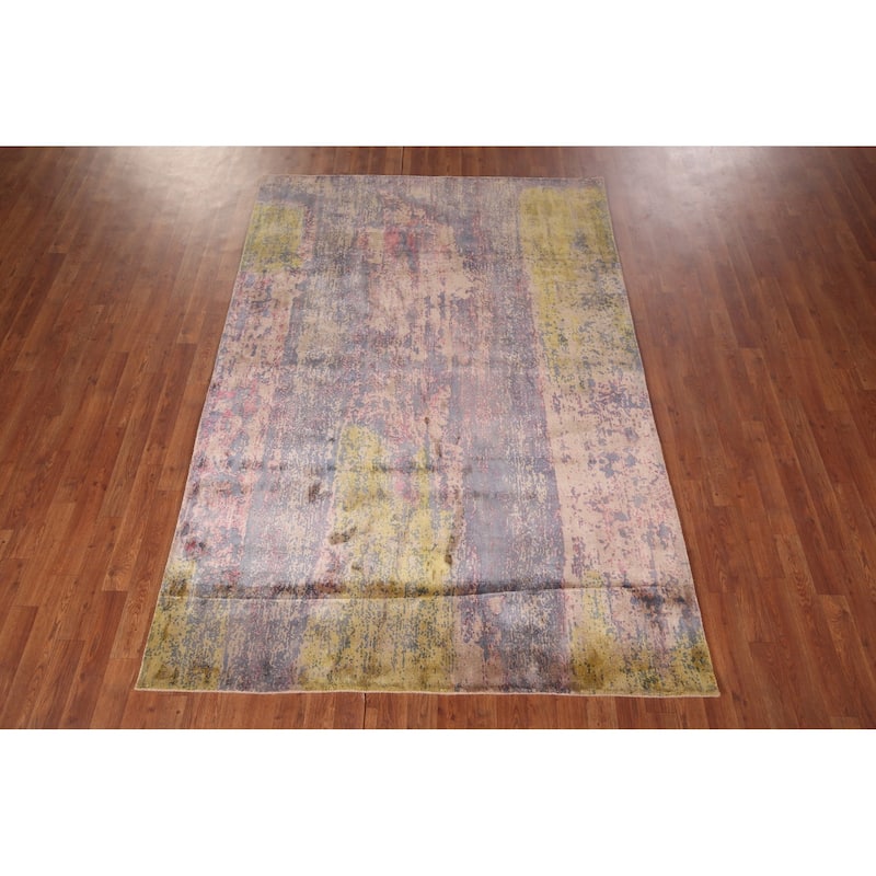 Abstract Modern Area Rug Handmade Wool Carpet - 5'5" X 7'9"