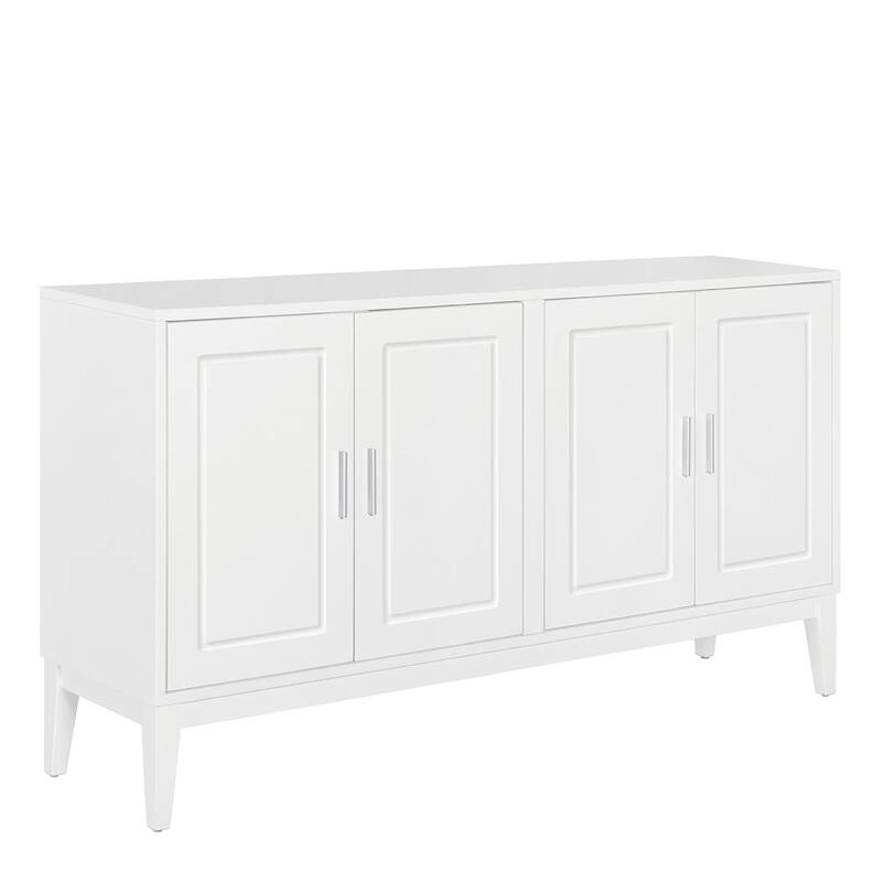 4-Door Sideboard with Adjustable Shelves & Solid Wood Legs for Dining Room or Living Room Storage