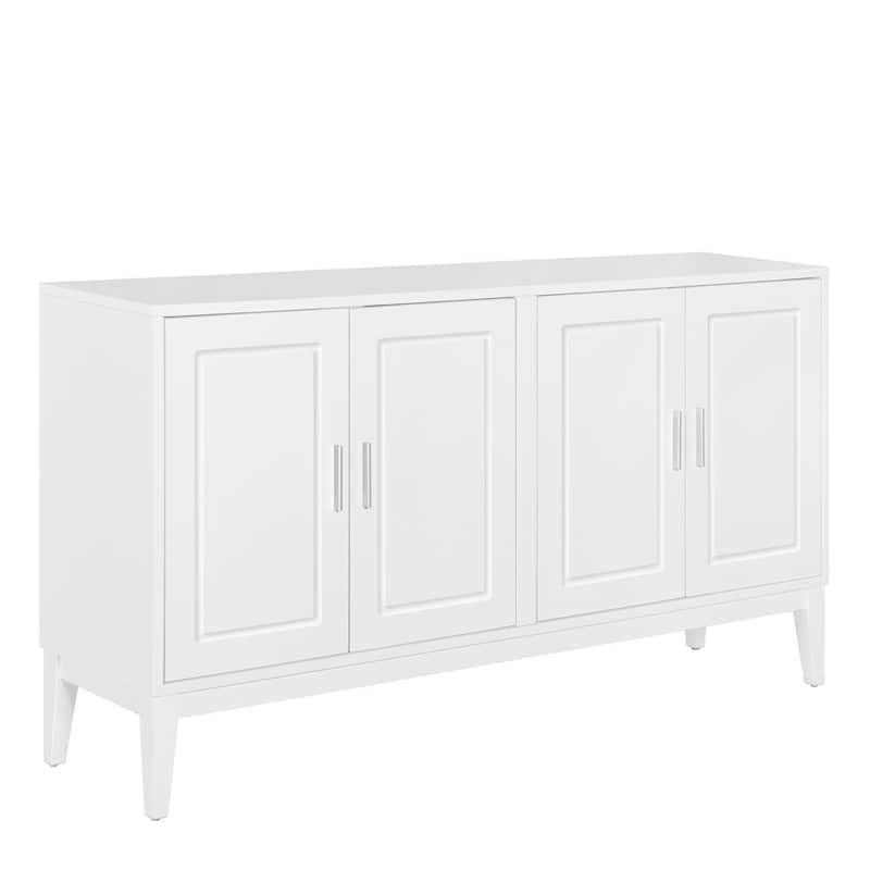 Roomfitters 4-Door Sideboard Storage Cabinet with Door Shelf, Two Large Cabinets and Adjustable Shelf