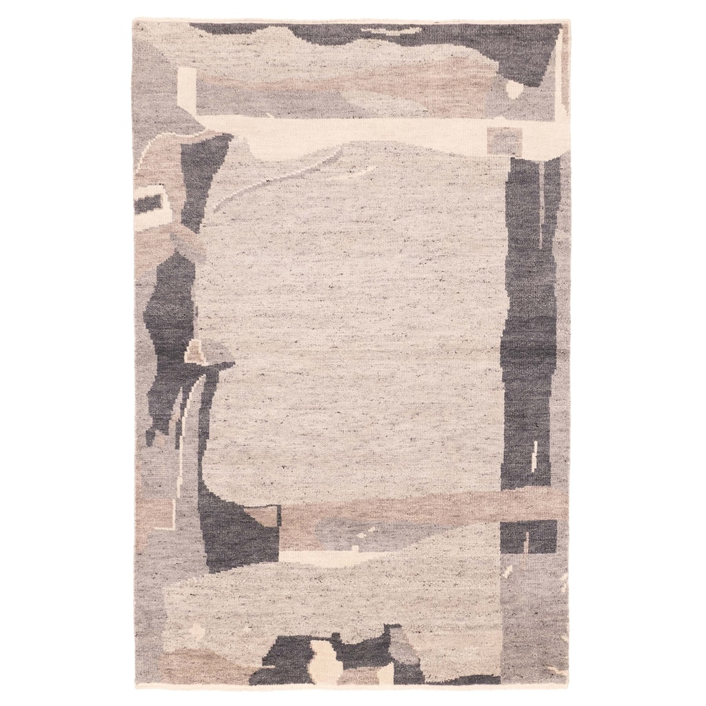 ECARPETGALLERY Hand-knotted Tangier Light Grey Wool Rug - 5'1 x 7'11