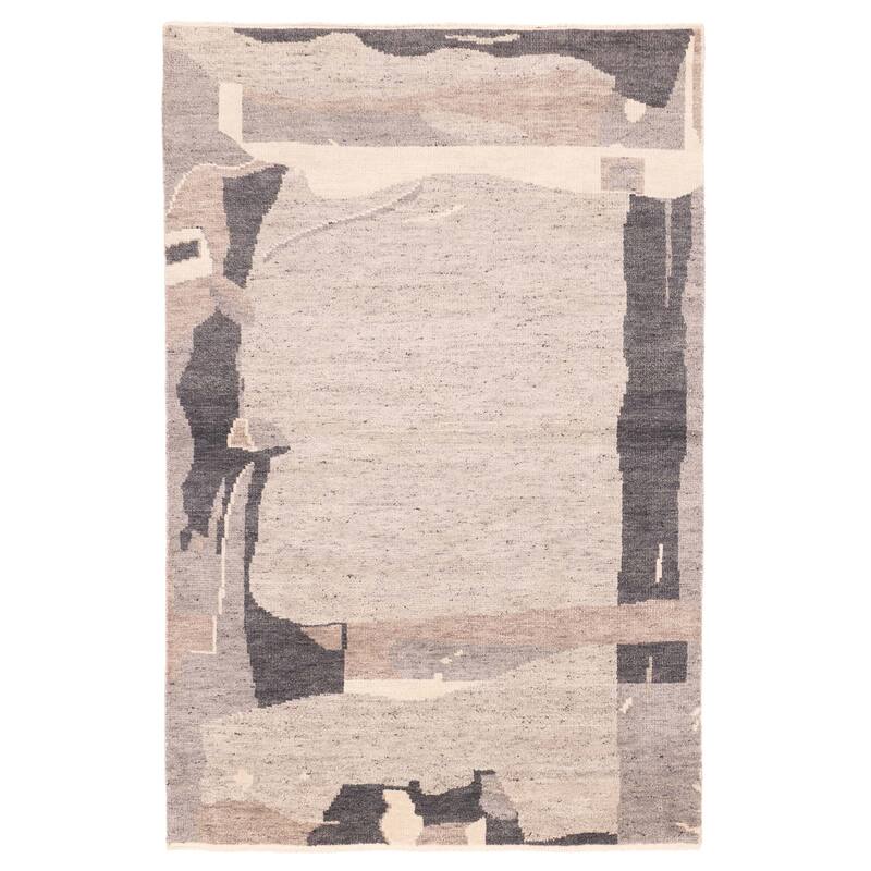 ECARPETGALLERY Hand-knotted Tangier Light Grey Wool Rug - 5'1 x 7'11