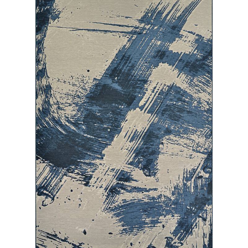 Dream Decor Rugs Juniper Cavan Indoor Outdoor Area Rug - 5'3" x 7'6" - Blue