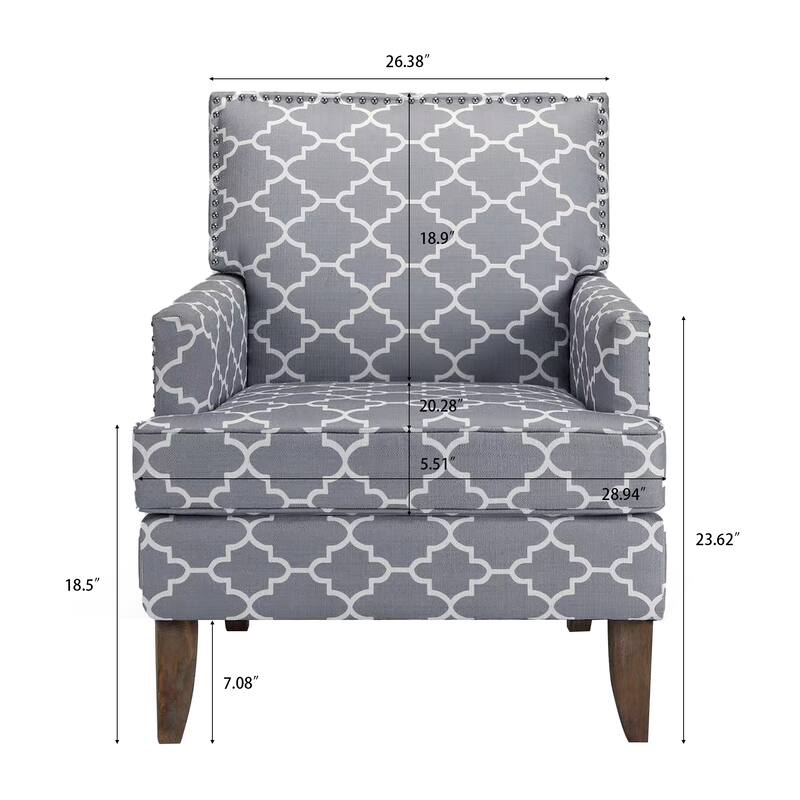 GDFStudio - Bella Modern Accent Chair for Living Room with Birch Legs and Comfortable Fabric Upholstery