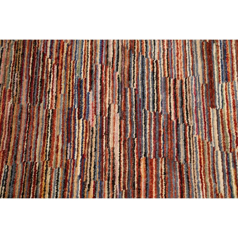 Hand Knotted Oriental 100% Wool Carpet Tribal Contemporary Multi-Colored Gabbeh (kashkoli) Area Rug - 6' 3'' X 4' 7''