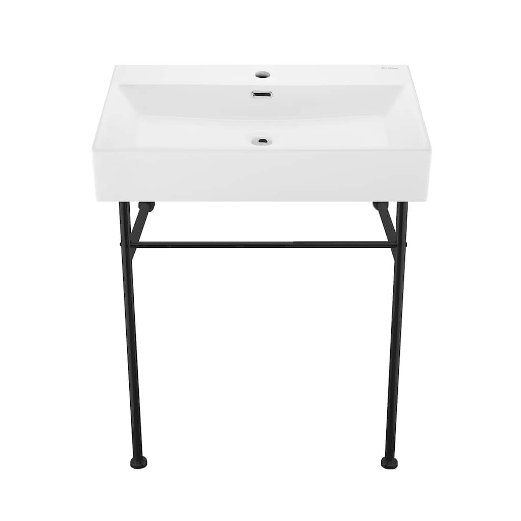 Swiss Madison Claire 30" Rectangular Ceramic Console Bathroom Sink