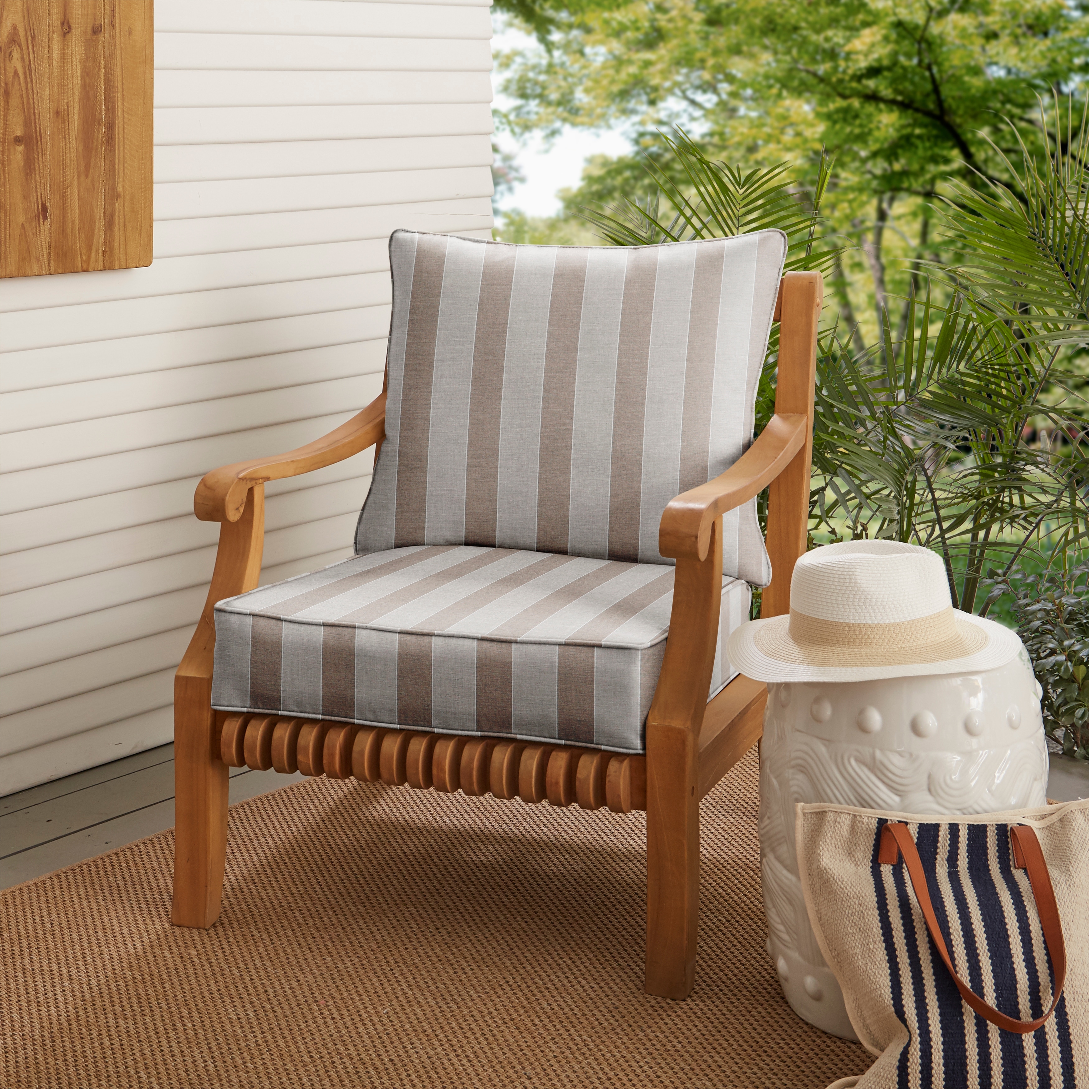 Sunbrella Range Dune Indoor Outdoor Chair Cushion Set